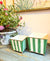 Green & Gold Striped Planters (Set of 2)