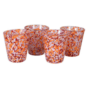 Dappled Orange Glasses (Set of 4)