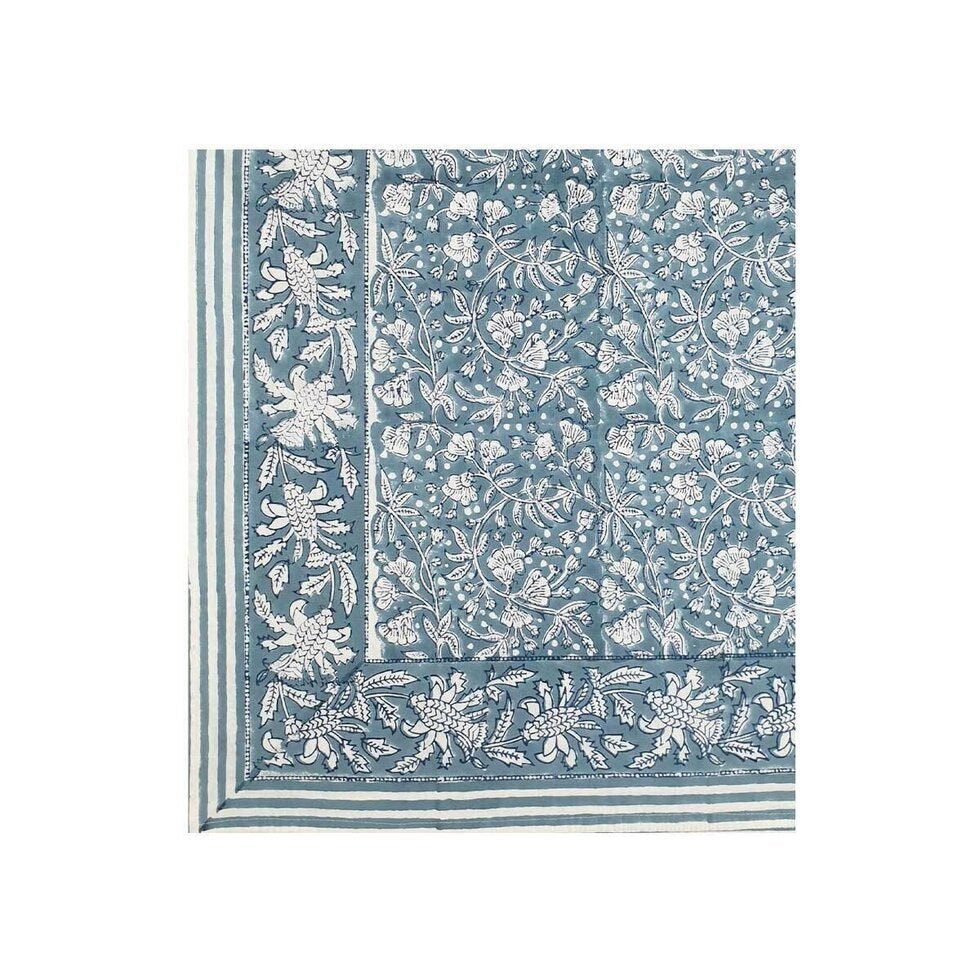 French Blue Floral Tablecloth