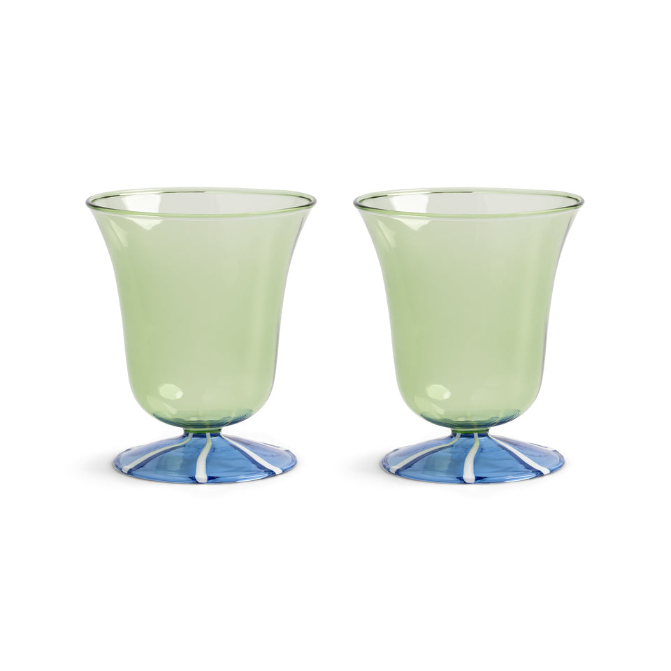 Blue Stripe Water Glass (Set of 2)