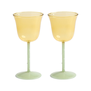 Yellow Dot Wine Glass (Set of 2)