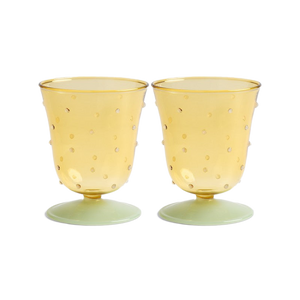 Yellow Dot Water Glass (Set of 2)